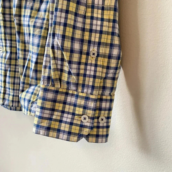 Southern Tide Men's Medium Long Sleeve Tailored Plaid Button Down Shirt Yellow - Picture 10 of 16